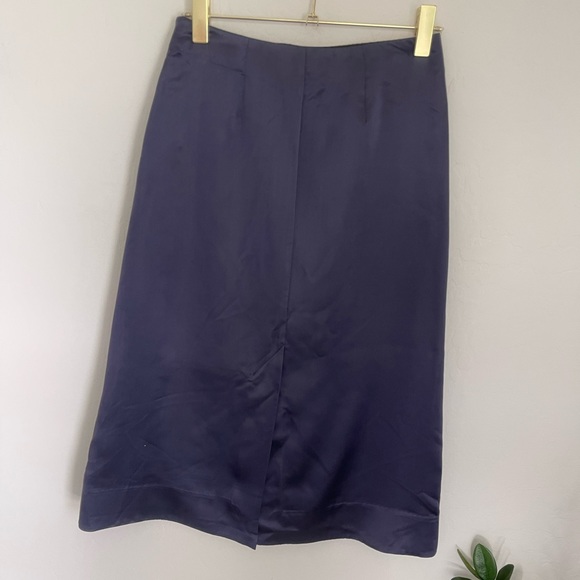 COS Mulberry High Rise Silk-Mix A-Line Skirt Size 4 NWT - Picture 7 of 8